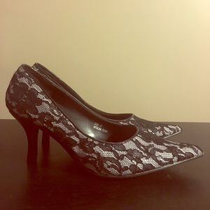 Lace Pointy Toe Heels